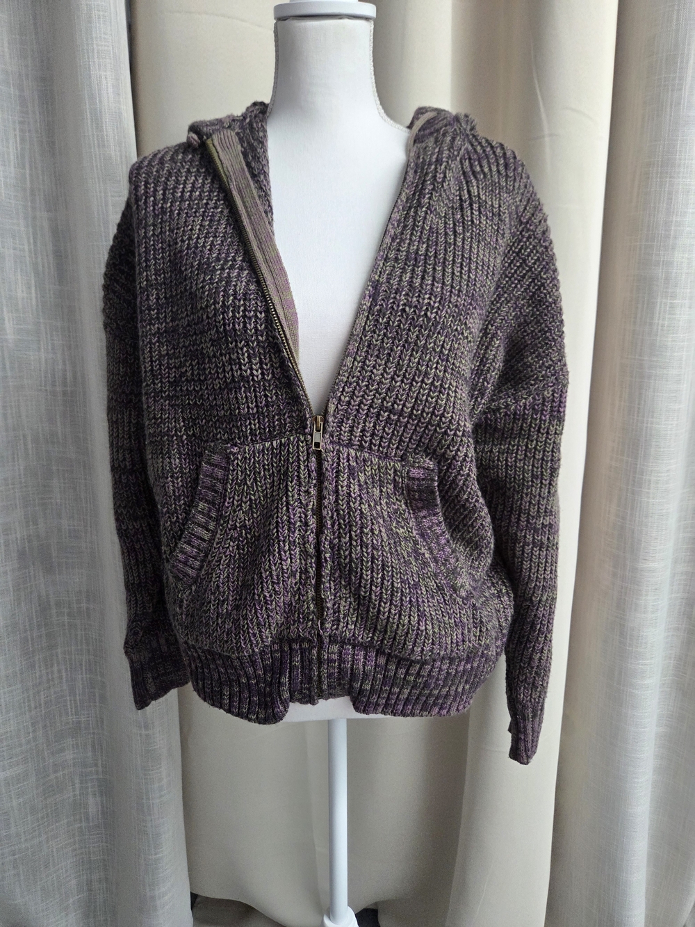Thorn & Fable Chunky Knit Hoodie Sweater Grunge Goblincore Whimsigoth Size M